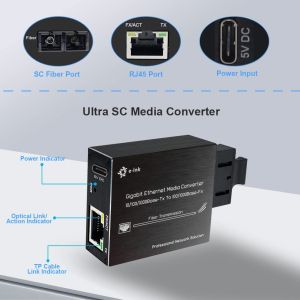 Micro type 1000BASE-T RJ45 to SC Port dual mode Ethernet Media Converter