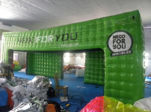  Green Square Inflatable Event Tent with 0.6mm - 0.9mm PVC Tarpaulin , Waterproof and Fire Resistant Manufactures