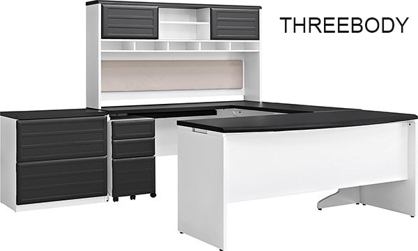 Quality High End U Shaped Computer Desk , Executive U Shaped Office Desk  With Hutch for sale