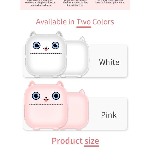 Wireless Pocket Thermal Mini Inkless Printer Adhesive Sticker For IPhone Android