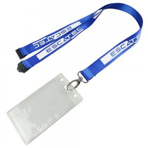  True Nylon Security Imprinted Nylon Lanyards With Big Size Plastic Card Holder Manufactures