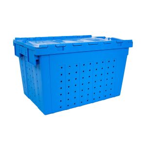  Convenient Hinged Lid Moving Crate with Lockable Design and Customized Color Option Manufactures