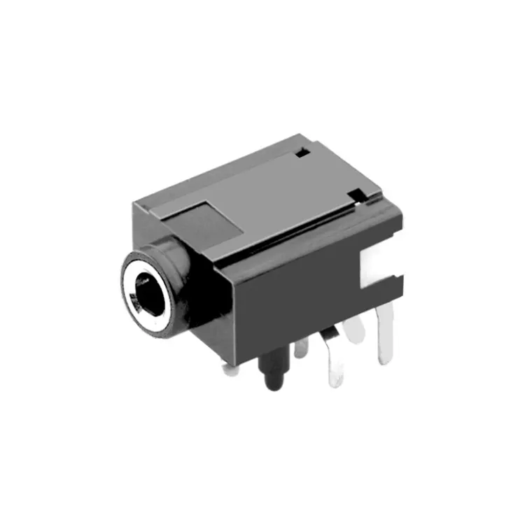 Pcb Mount 8 Pin Terminals Female 3.5 Audio Jack Socket Black