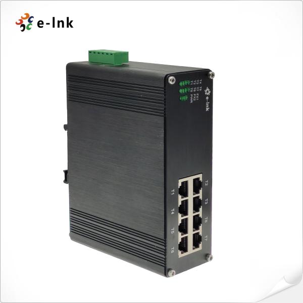 Quality Industrial 8-Port Unmanaged Ethernet Switch DIN Rail IP40 for Harsh Environments for sale
