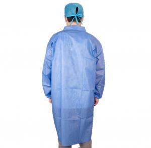  CE Certificated Disposable Anti-Bacterial Protective Medical PP/SMS Long Lab Coat Manufactures