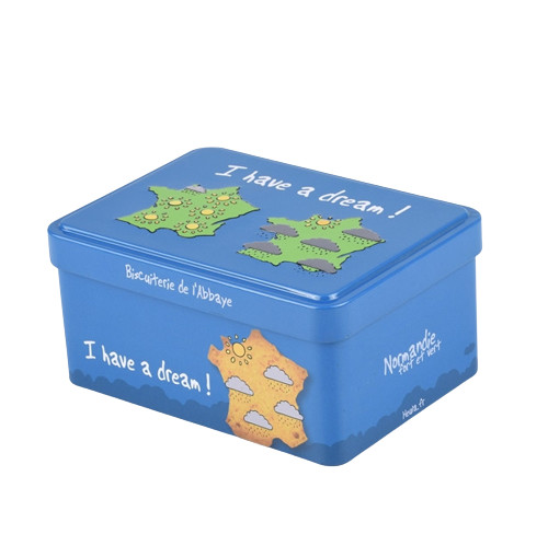 Personalized Rectangular Empty Cookie Tins Can With Hinged Stackable And