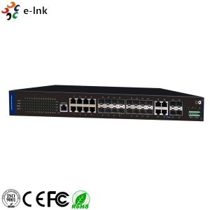 8 / 16 Port SFP Network Industrial Gigabit Ethernet Switch IPv6 Protocol No Fan