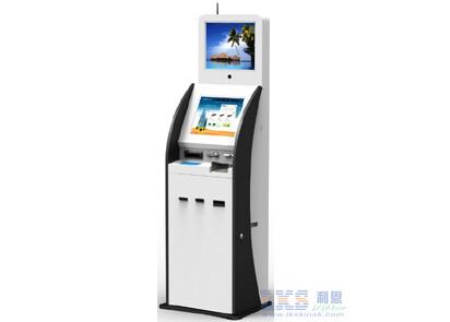 Quality 17 Inch Cold Rolled Steel Digital Kiosk Display With ID Scanner Card Issue Modules for sale