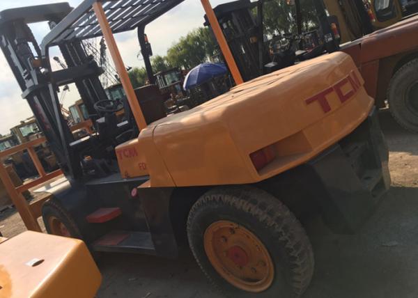 Quality TCM FD100 Japan Used Forklift 10 Tons Yellow Color With Pneumatic Tire Type for sale