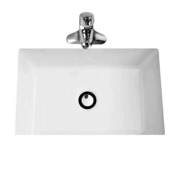 Quality Rectangle WC Under Counter Basin White Ceramics Glazed With overflow for sale