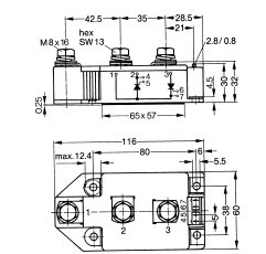 MCC220-12io8 Thyristor Modules Thyristor/Diode Modules  IXYS IGBT Power Module Manufactures