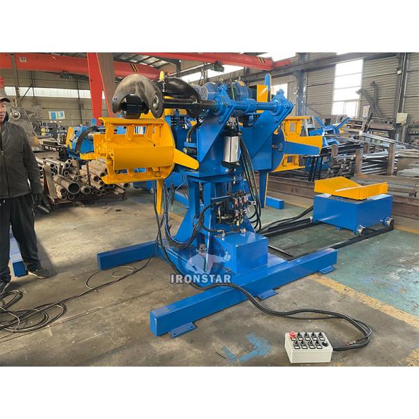 “5 Ton 500mm Width Double Head Hydraulic Decoiler With Loading Car Automatic Steel Coil Uncoiler For Roll Forming Line High Productivity Double