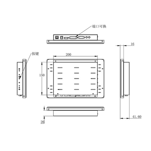 10.1 inch Embedded PLC Workshop View Automation Mechanical Equipment Wireless Monitor