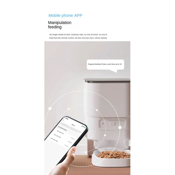 New Arrival 4L Eco-friendly Plastic App Control Automatic Pet Feeder with Timer WiFi Battery Power for Cats & Dogs