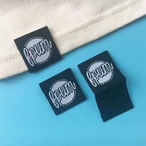  Custom Made Polyester Woven Clothes Label Heat Cut Border Manufactures
