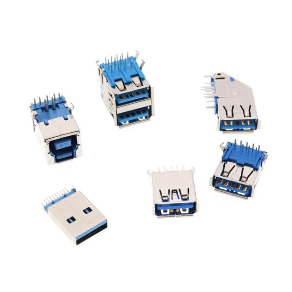 Quality Single or Dual Port USB 3.0 Type A Female Socket Jack PCB Board Connector For Laptop Notebook Computer for sale