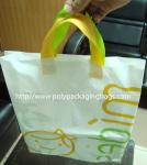 White Plastic Gift Bags With Custom Logo / Loop Handle Polythene Bags For