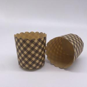  Retro Style Cupcake Baking Cups Brown Cupcake Holders Round Shape With Rolled Edge  Manufactures