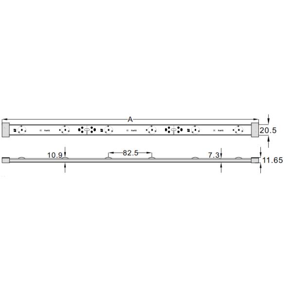 Low Attenuation SMD3030 DC24V IP33 135lm LED Backlight Bar