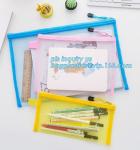 stationery within mesh PVC waterproof zipper document bag/ pvc folder, pp