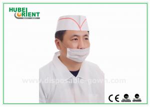  Odorless Chef Paper Hat Customized Disposable Chef Hats Printing Stripe And Logo Manufactures