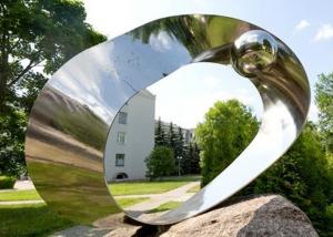 China Garden Decor Stainless Steel Sculpture Eye Stainless Steel Mirror Sculpture on sale
