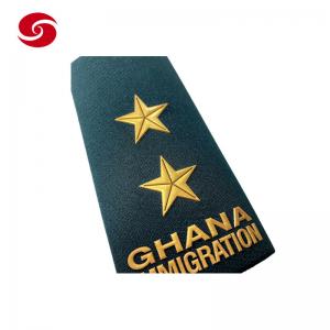 China Green Africa Military Review Officer Dress Uniform Rank Shoulder Army Print Badge on sale