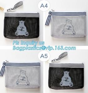 China PVC Mesh File Bag With Closure Zipper File Folder Bag, Promotional hot PVC Plastic File Document Bag with Zipper lock me on sale