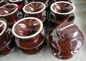  Professional High Voltage Ceramic Insulators Brown / Grey Color Porcelain C-120 Manufactures