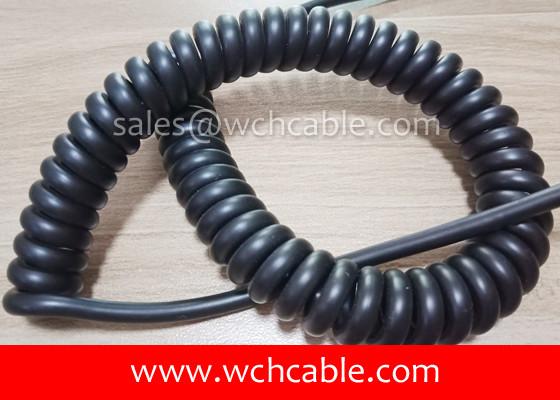 Quality UL Spiral Cable, AWM Style UL21820 24AWG 7C FT2 80°C 30V, HDPE / TPE for sale