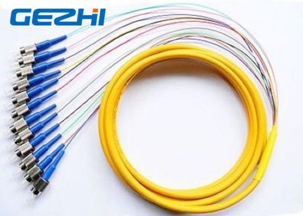 Quality Multi - Fiber 12 Core Optical Fiber Components  , 1 /1.5 Meter FC Ribbon Pigtail for sale