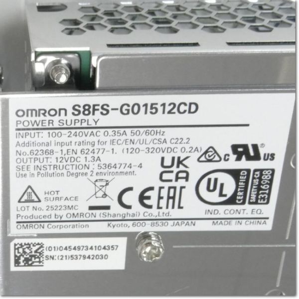 S8FS-G01512CD Omron New Original Switch Power Supply Plc Programming module Industrial Automation Controller