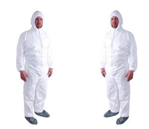 Anti Static Silicone Free Disposable Coverall Suit S To 5XL Elastic / Knitted Cuff
