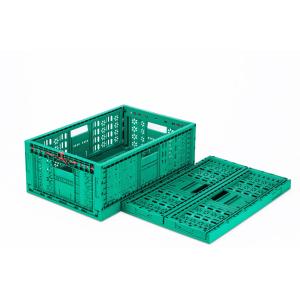Stackable Vented Plastic Folding Crate for Vegetable Storage Foldable and