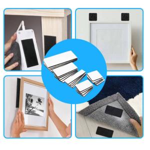 Peel and Stick Square Hook and Loop Tape with Strong Adhesive Backing and