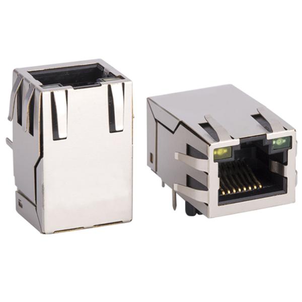 Single port 1X1 Tab-Down RJ45 with transformer 10/100Base-Tx LEDS with Side