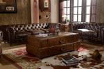 Wooden Legs With Wheels Soft Kingston Chesterfield Leather Sofa By Handwork