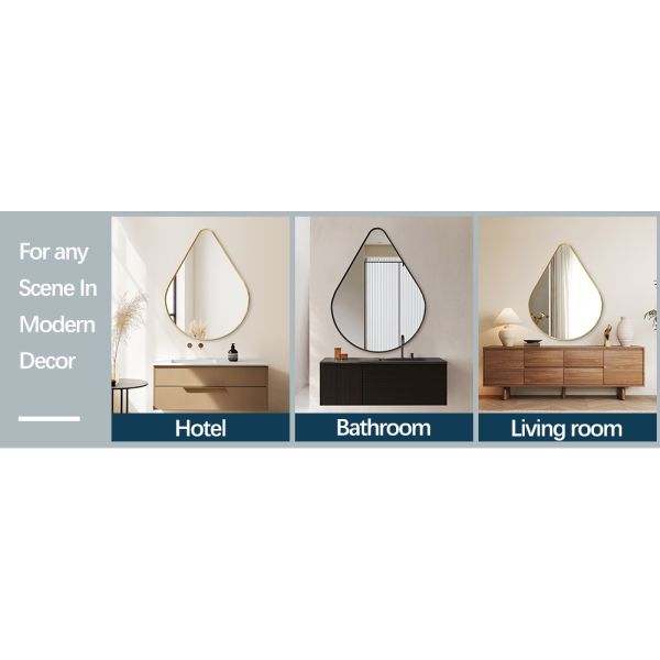 Arch Shape Metal Frame Wall Mirror Without Light , Decorative Full Length Wall Mirror