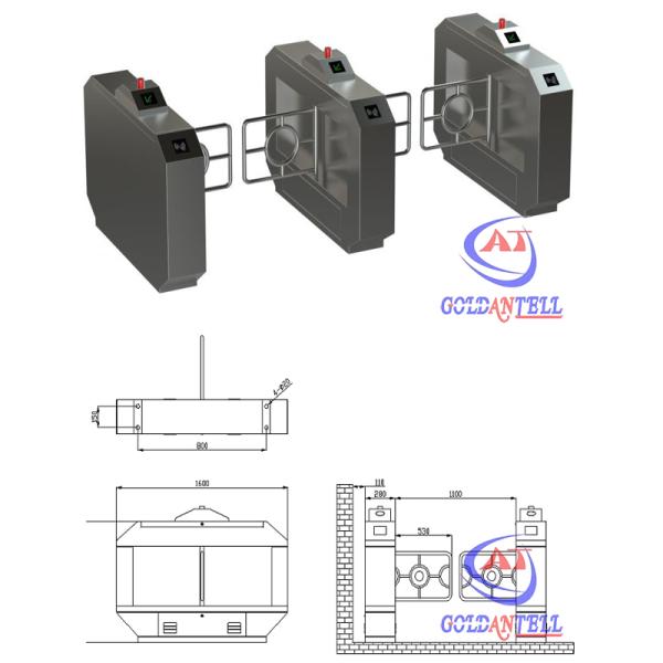 RFID Swing Barrier Gate RFID Turnstile long range distant remote control