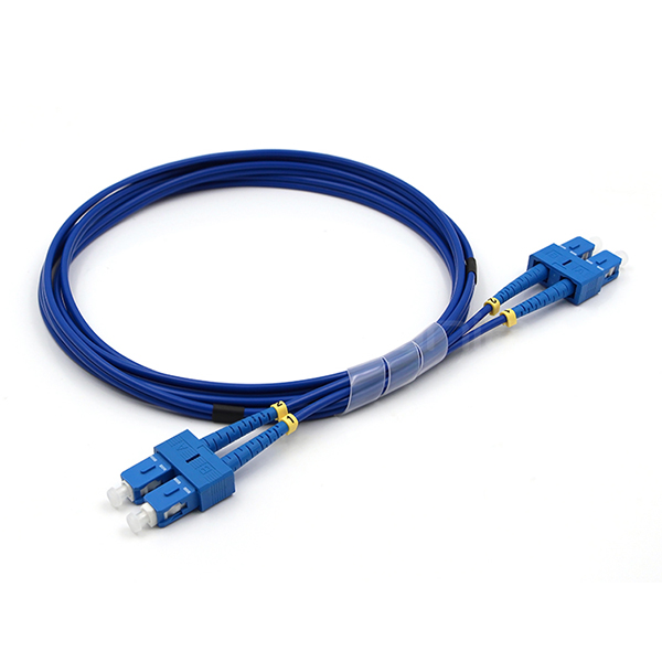Duplex Single Mode 9/125 Fiber Optic Cable OS2 LSZH Blue Armored Patch Cable