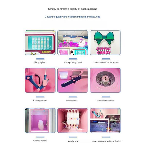 Professional Automatic Temperature Adjustment Cotton Candy Machine for Snack Food