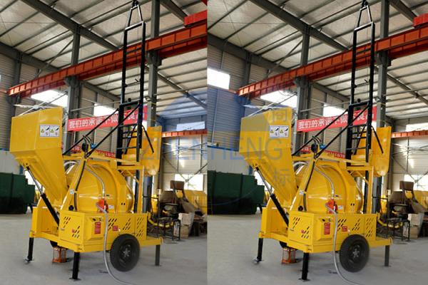 Quality JZR350 Mobile Diesel Powered Supply Concrete Mixer With Hydraulic Hopper Lifting Ladder for sale