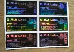  Black GMA Labs Medicine Bottle Label DECA/ TEST E 300 Laser Vial Stickers Manufactures
