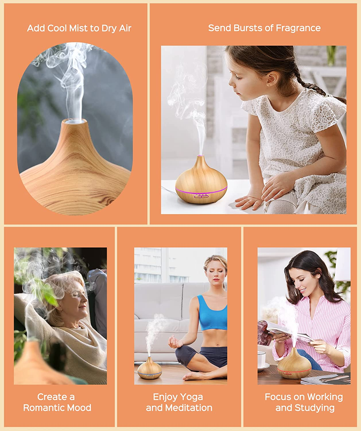 Best Sellers 300ML Essential Oil Diffuser Best Aromatherapy Diffuser Young Living Diffuser with LED Light