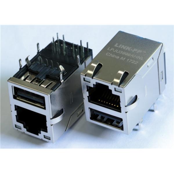 Quality 10/100M Base POE Female RJ45 PCB Connector with Single USB Power Jack for sale