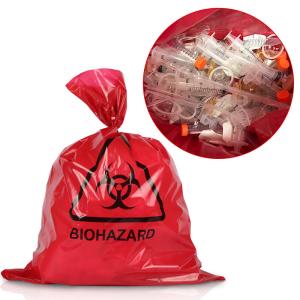 PP Red 135 Degree Biohazard Plastic Bag Autoclave For Medical Manufactures