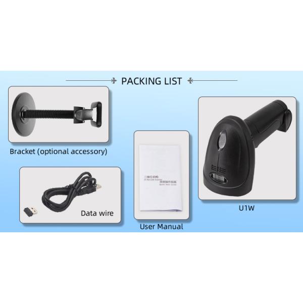 5V U1-W Wireless Barcode Scanner with Cradle 1D Cordless Bar Code Reader Laser Read Code