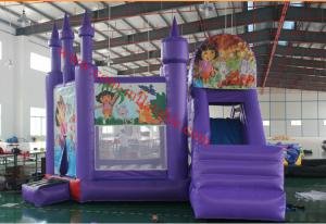  commercial grade inflatable bouncer for sale dora inflatable bouncy castle with slide Manufactures