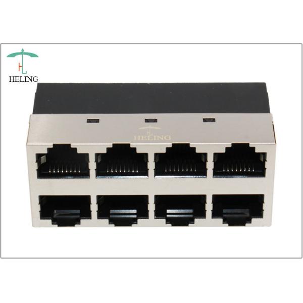 Quality 2 * N Multiple RJ45 Sockets Right Angle For Data And Signal Transmissions for sale