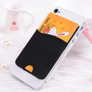  Eco-friendly silicone smart card wallet 3m sticky,card holder for mobile phone Manufactures